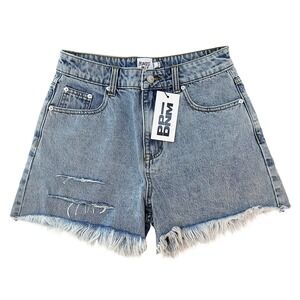NWT •‎ PRINCESS POLLY On Tour Denim Mom Jean Shorts • 6 • light blue wash